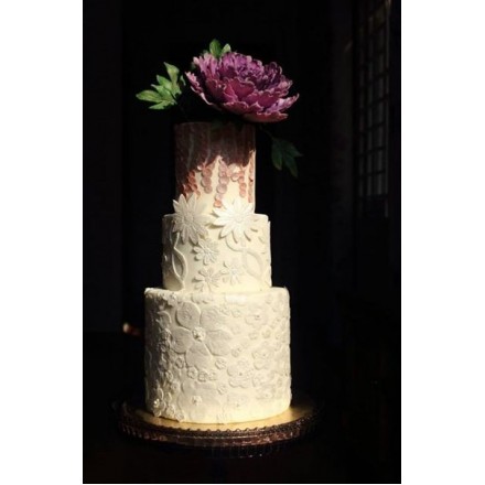 Свадебный торт "Цветочная апликация"