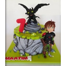 Детский торт "Рыцарь с драконом"