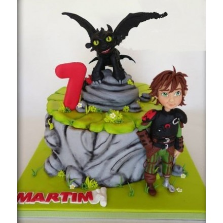 Детский торт "Рыцарь с драконом"