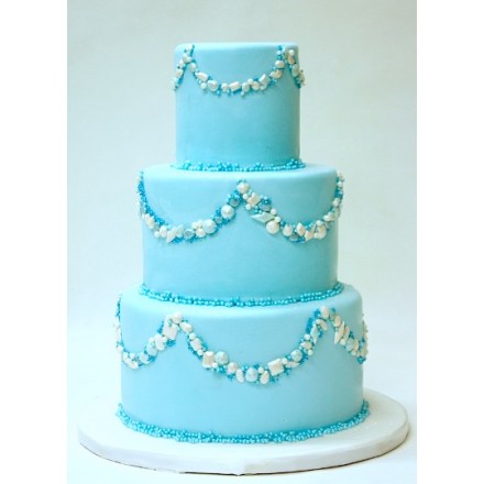 Свадебный торт "Камушки на голубом фоне"
