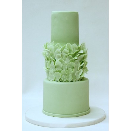 Свадебный торт "Зеленые листья"