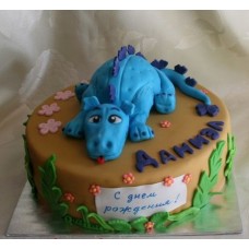 Детский торт "Синий дракоша"