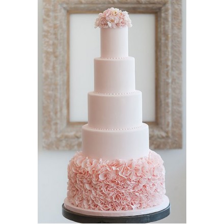 Свадебный торт "Розовый ансамбль"