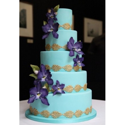 Свадебный торт "Ирис с золотом"