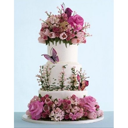 Свадебный торт "Цветы для бабочек"