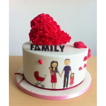 Торт на День Святого Валентина "Любовь в семье"