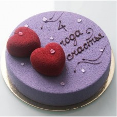 Торт с велюровым покрытием "Любовь двух сердец"