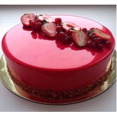 Торт с глянцевым покрытием "Красная смородина на глянце"