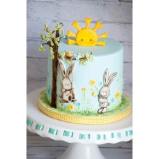 Детский торт "Зайчики на солнышке"