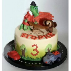 Детский торт "Чебурашка и крокодил Гена. Дрова"