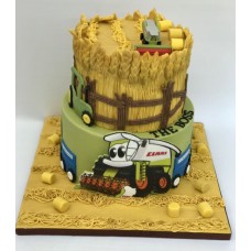 Детский торт "Трактор на сенокосе"