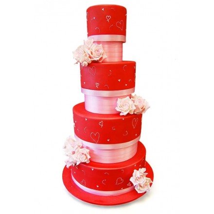 Свадебный торт "Красный"