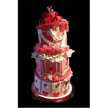 Свадебный торт "Романтические сердца"